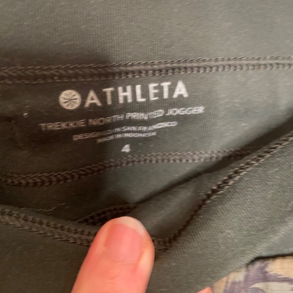 Athleta Trekki North Printed Jogger Pants, Women's Size 4, Floral Zip Pockets - Picture 6 of 9